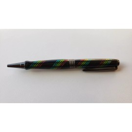 Cross Handmade Rasta Pen, Green Yellow Red Black Braids, Glows In The Dark