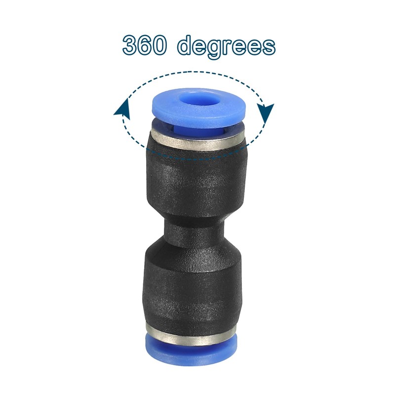 sourcing map Push to Connector Fitting, 4mm Tube OD Quick
