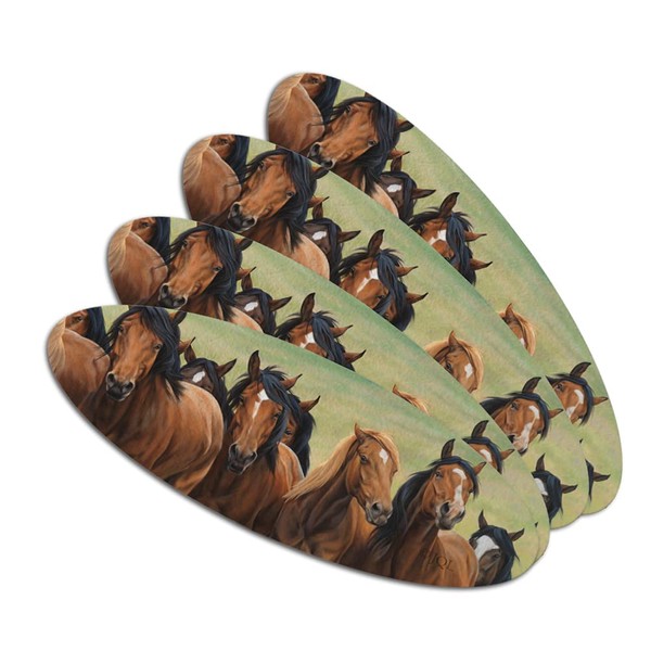 Horses on the Prairie Pecking Order Double-Sided Oval Nail File