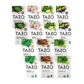 TAZO Organic Black Tea, (Awake, Chai, Zen, Calm, Mint, Earl Grey, Green Ginger) (2ea) (Variety Pack)