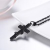 Prosteel Mens Black Cross Chain Necklaces Pendant Snake For Women