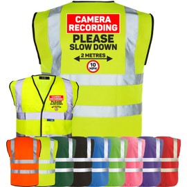 Corporate Togs Equestrian Rider High Visibility Vest - CAMERA RECORDING SLOW DOWN Print, Equine Safety Vest, EN IS0 20471 Class 2 Compliant | Safety Accessory