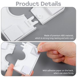 Ymapinc Plumbing Cover Plates, 1.1inch Diameter Hole, ABS Escutcheon for Cover Holes Around Pipes, Wall-Mounted Water Pipe Cover, Toilet Flange Cover, White 2 pack