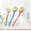 Shower Body Brush with Bristles and Loofah,Back Scrubber Bath Mesh