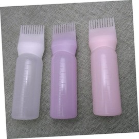 Minkissy 3pcs Hair Dye Applicator Bottle Comb and Graduated Scale for Precise Hair Coloring for Salon Use and White