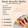 Red Press On Nails Medium Long Square, KQueenest Medium Coffin