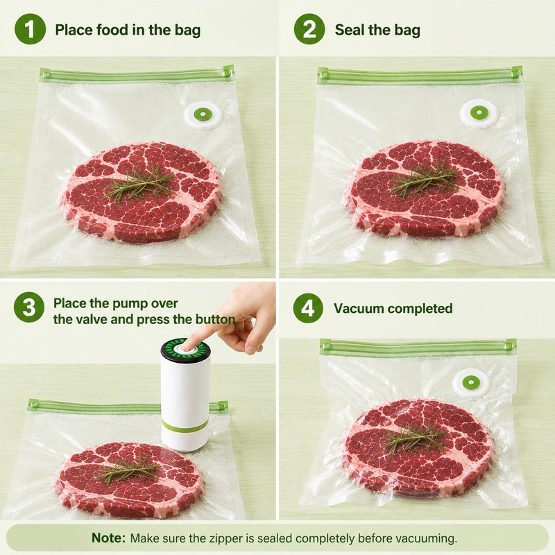 Rechargeable Vacuum Sealer Pump for Food Storage – Automatic Handheld