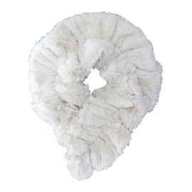 Luxury Divas Ivory Faux Fur Plush Neck Warmer Scarf