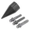 Wood Splitting Drill Carbon Steel Log Splitter Tool with 3Pcs