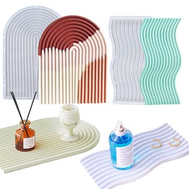 2 Set Tray Silicone Resin Mold Wave Shaped Epoxy Silicone Casting Molds for Cup Fruit Candy Vase Storage Holder Articles Ornaments,3D DIY Making Home Display Decor Crafts