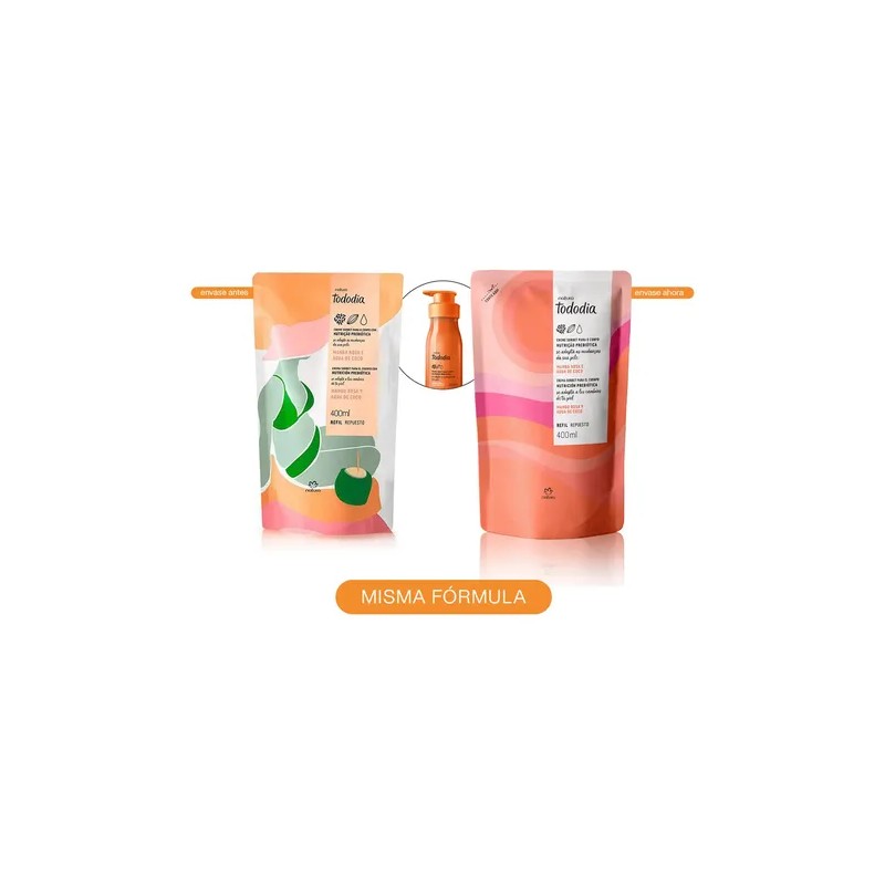 Recambio hidratante corporal Natura Tododia con mango rosado y agua