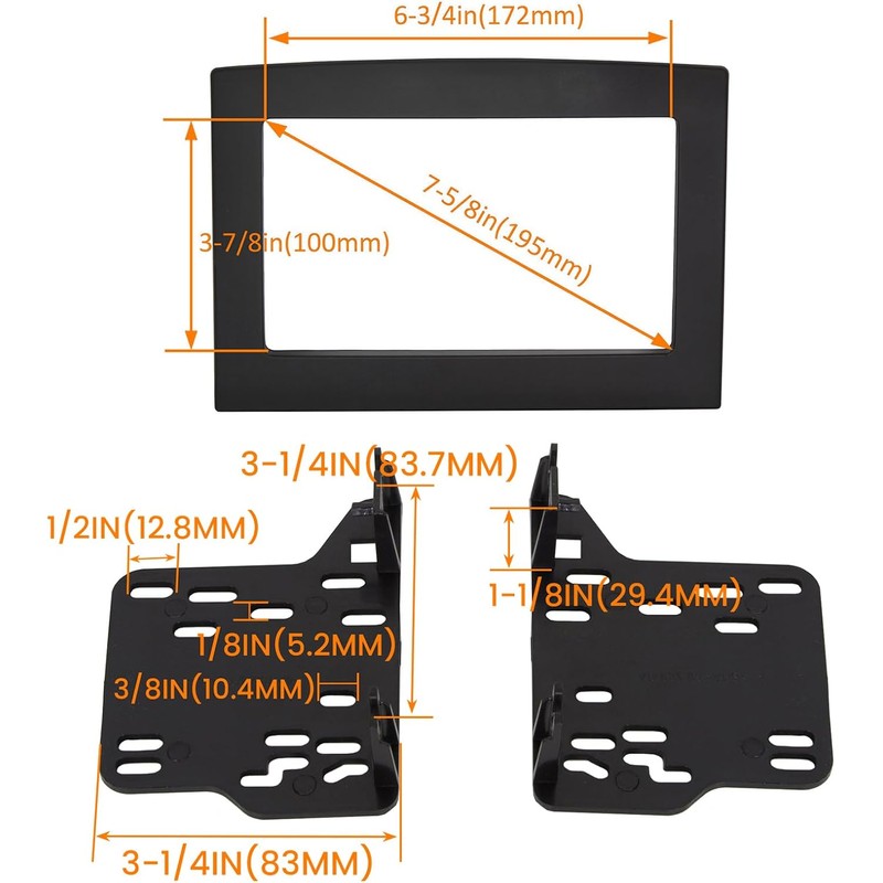 ECOTRIC Double Din Radio Stereo Kit Compatible with 06-10 Dodge
