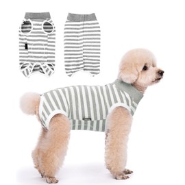 Wisebom Soft Dog Bodysuit After Surgery, Dog Surgical Suit, Breathable Dog One-Piece Recovery Suit, Breathable Body Dog After Castration Male es for Large Medium Small Dogs (Grey, S)
