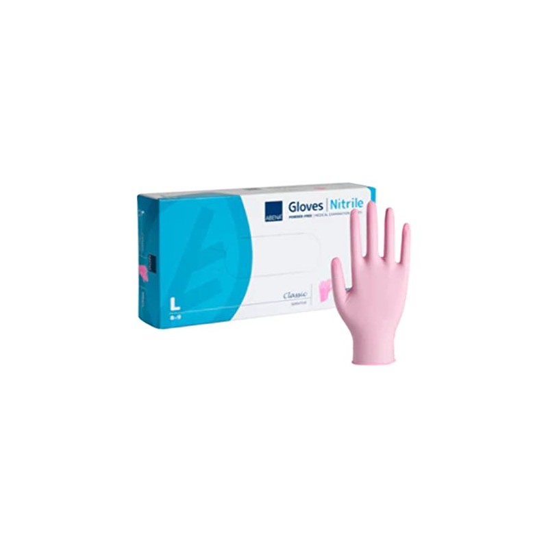 Nitrile Disposable Gloves Powder-Free Textured XS-XL Pack of 100 Pink