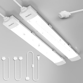 ZEQIDOU Plug-in LED Shop Light 2ft, 18W 5000K Bright LED Light Fixture, Waterproof Linkable Utility Tube Lights, LED Light Bar for Room, Garage, Workbench, Basement, Shed, Warehouse (2 Foot-2Pcs)
