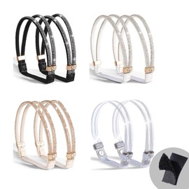 YUWENW Shoe Straps, Set of 4 Pairs, Belt, Shoes, Heel Belt, High Heel Rest, Anti-Slip Tape, Prevents Shoes From Shedding, Size Adjustable, Removable, Easy to Use, Heel Heels, Fit Shoe Accessories