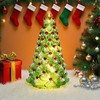 Christmas Decor,Mercury Glass Tree Lights with Timer.Lighted Glass Tabletop Christmas