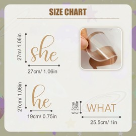 He Or She Decal Sign for Backdrop, Large Adhesive Sign Decal Letters Sticker Wall Decor Balloons Arch Backdrop Decorations for Baby Shower Party Supplies