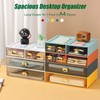 Spacious Desk Drawers, Stackable Desktop Organizer, Plastic Storage Box for