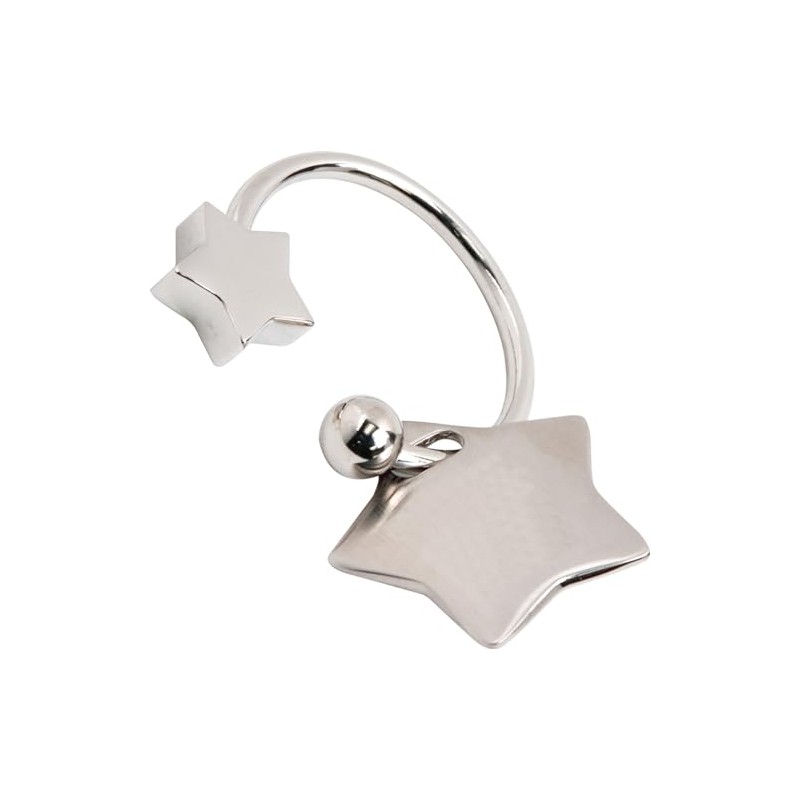 Design Gifts All Metal U Shaped Star Keychain