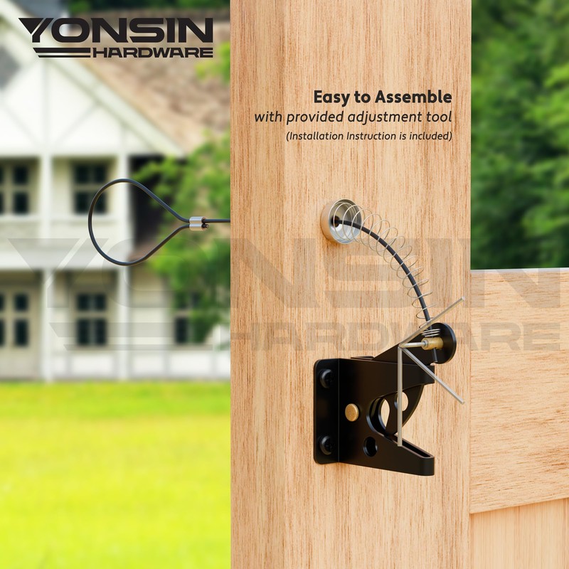 YONSIN 2 Sets Gate Latch Cable Pull, Steel Wire Rope