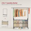 Tajsoon Laundry Sorter with Hanging Bar, 5 Bag Laundry Sorter