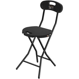 Rfiver Folding Stool with Back, Heavy Duty Foldable Stools for Adults with Handle, Portable Folding Stool Chair (18 inch Set of 1)