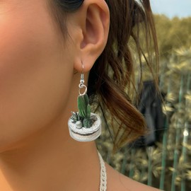 8 Pairs of Chic Oval Juicy Ceramic Pot Dangle Earrings - Cute resort style, acrylic for everyday wear!