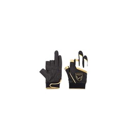 Marukyu TR-01 Fishing Gloves, 3 Pieces, M, Black/Gold