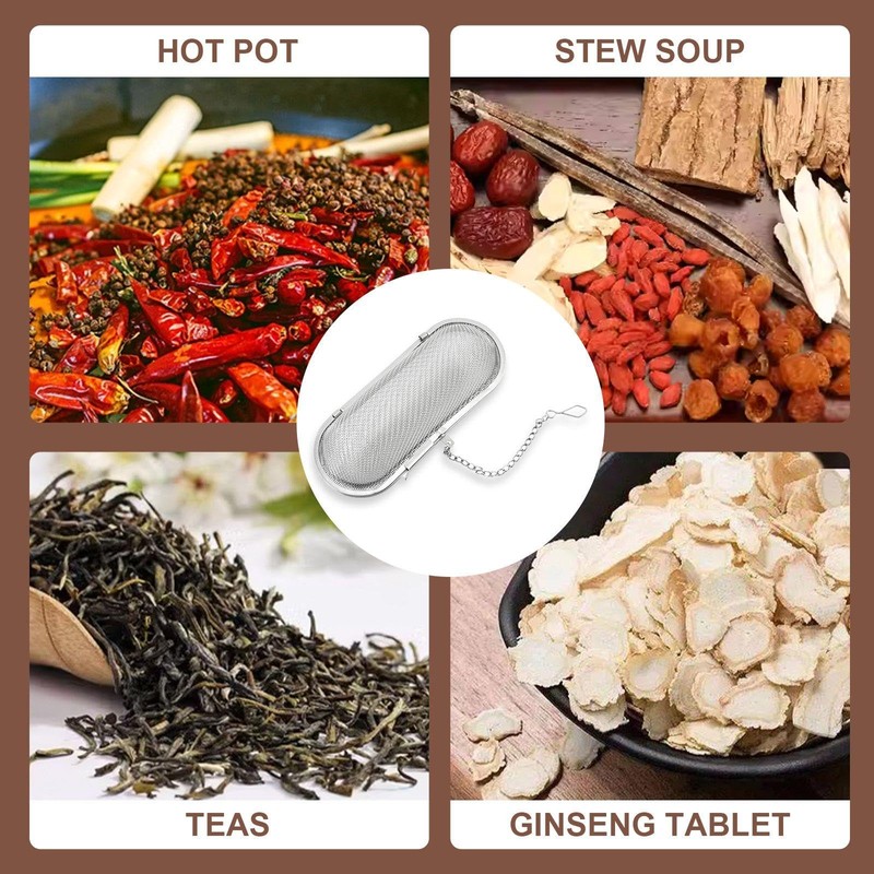 2 Piece Oval Strainer, Tea Strainer with Chain, Stainless Steel