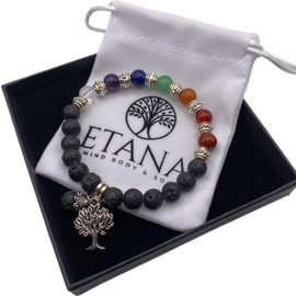 ETANA Chakra Bracelet Healing Crystals (No card, Lava stone)