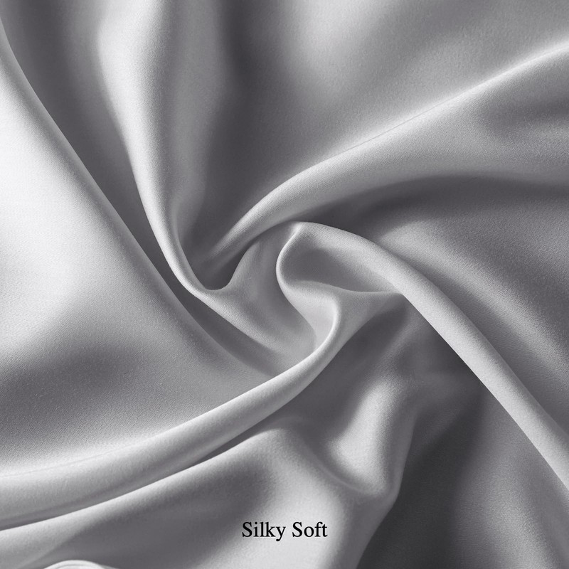 bienDo Bamboo Fitted Sheet, Small Double / 4ft, Grey, Vegan