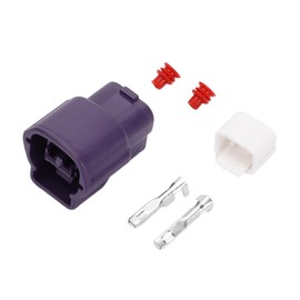INFINAUTO 2 Pin Water Temperature Sensor Connector Plug, 2.2mm Series Female Wire Terminal Connector for Nissan Plastic Copper Purple, 1 Set