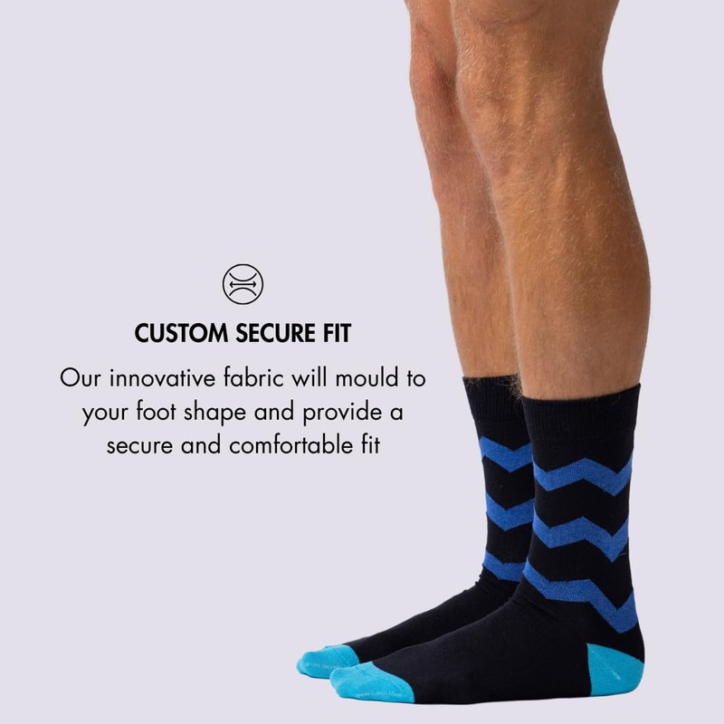 BARGAIN BUNDLE Cotton Patterned Crew Socks for Men - Size