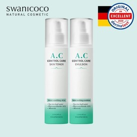 Swanicoco 진정/민감성 피부케어 AC 컨트롤 스킨 120ml + 로션 120ml AC Control Skin 120ml + Lotion 120ml for Soothing/Sensitive Skin Care