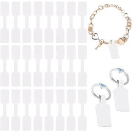 300 Piezas Etiquetas Para Joyería, Etiquetas Para Precios, Adecuado Para Joyas, Anillos y Collares; Ideal Para Tiendas Minoristas y Joyerías Para Marcar Precios y Organizar Productos (Blanco)