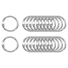 sourcing map 20pcs Binder Rings 0.8 Inch Loose Leaf Binder Ring Metal Book Rings Colorful Loose Leaf Rings for Index Cards Keychain Key Notebook Rings for Home Office, Silver Tone