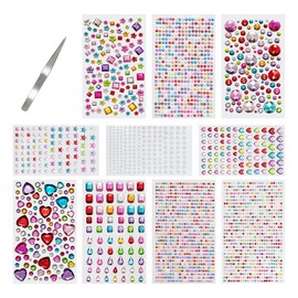 2742 Piezas Diamantes Autoadhesivas Brillos Para Decorar Enviar pinzas.  Decoración De Manualidades,Uñas,Maquillaje de Cara o Cabello para Día...     
