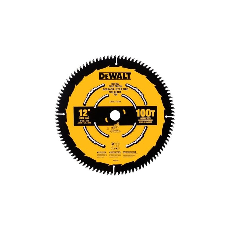DEWALT Miter Saw Blade, 12 inch, 100 Tooth, Fine Finish,