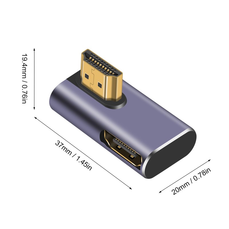 Danfetsoy HDMI 2.1 90 Dgree Adapter Low Profile, Vertical 90