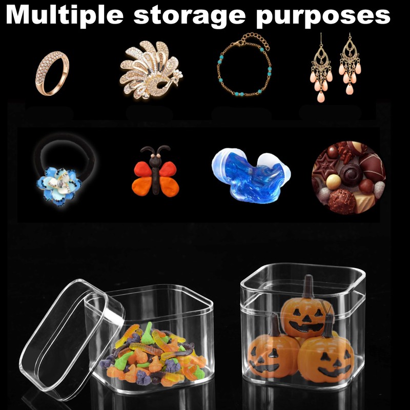 Small Acrylic Box Clear Display Box with Lid Candy Storage