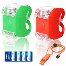 Botepon Marine - Luces de arco para barco, luces de navegación LED rojas y verdes, accesorios de kayak, luces de seguridad marinas que funcionan con pilas para barco, pontón, kayak, yate, barco de