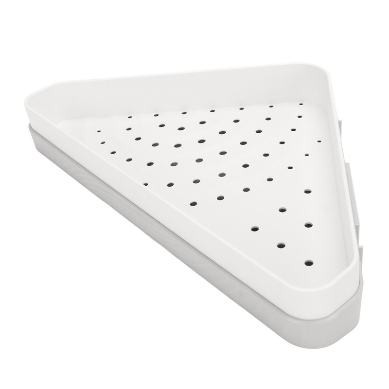Triangular Corner Shower Shelf Rack Elegant Wall Mounted Bathroom Shelf