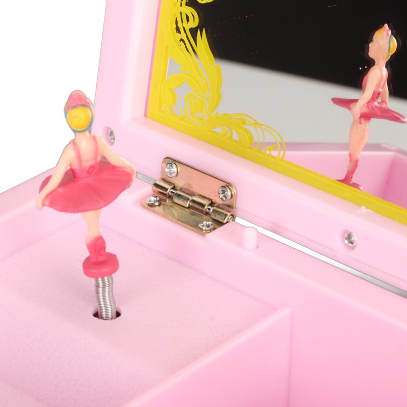 Musical Jewelry Box Large Space Mirror Design Music Jewelry Organizer