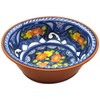 Handmade Hand Painted Portuguese Pottery Serving Bowl (Floral), 10” x