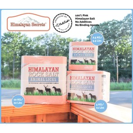 Himalayan Secrets Compressed Pink Salt Lick for Livestock and Wildlife Animals, Pure & Natural Feed Salt Block, Minerals & Trace Elements, No Additives, 11LB (5KG)