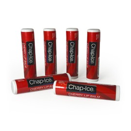 Chap-Ice Cherry Flavored Lip Balm with SPF 4 – Soothing, Nourishing Lip Care – 6 Tubes – Ideal for Weddings, Favors, and Daily Use