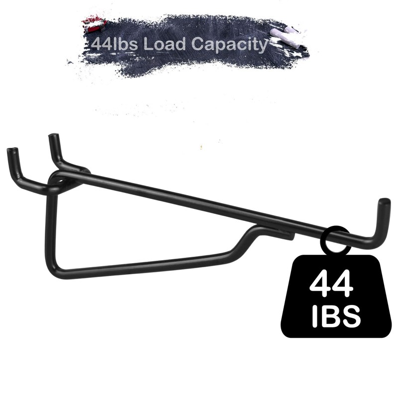Pegboard Shelf Hooks, 8PACK 6" Black Metal Utility Hook Set,