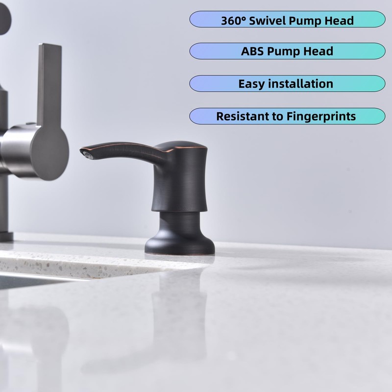 Rzoeox Deck Mounted Kitchen Soap Dispenser Oil Rubbed Bronze Built