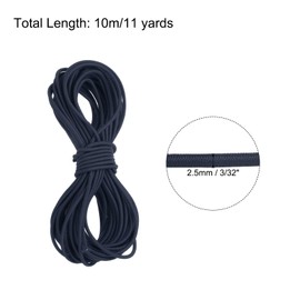 PATIKIL Bungee Cord Elastic Cord Heavy Stretch String Rope 3/32" 11 Yards(2.5mm x 10m) Navy Blue for Crafting DIY Sewing Hook Straps Camping Tie Down Strap